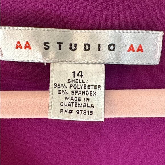 Aa Studio Deep Purple Gathered Midi Dress Size 14 - Picture 5 of 7